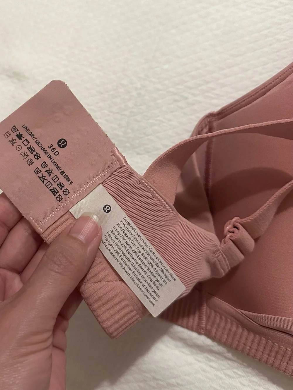 Lululemon Energy Bra *High Support - Pink Puff 36D - Picture 5 of 6